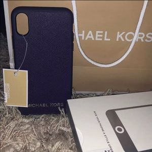 Michael Kors iPhone X Purple Leather case
